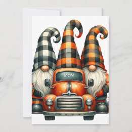 Halloween Gnomes Invitation Inbjudningar