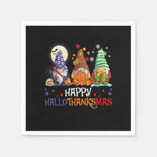 Halloween Gnomes Lycklig HalloTackMas-Thanksgiving Pappersservett