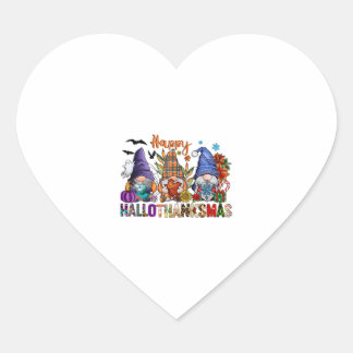 Halloween Gnomes Lycklig Hallothanksmas Thanksgivi Hjärtformat Klistermärke