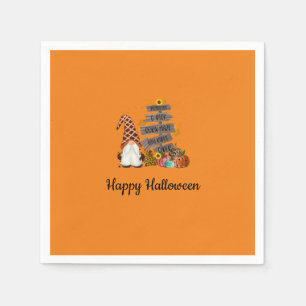 Halloween Gnomes, Orange, Fall Halloween fest Pappersservett