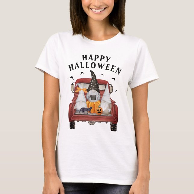 Halloween Gnomes Vintage Lastbil T-Shirt (Framsida)