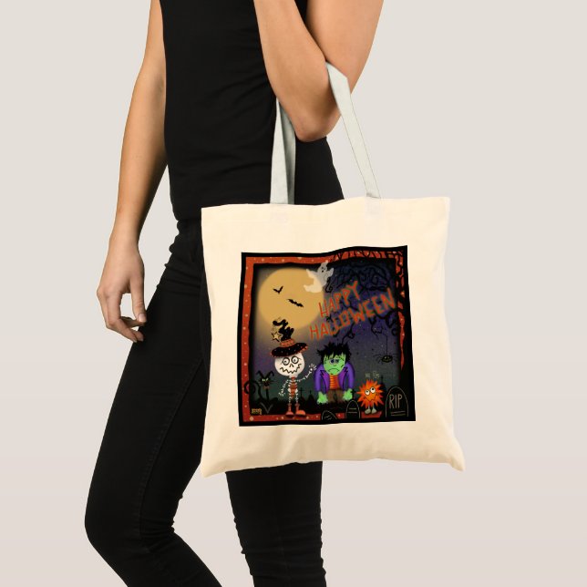 Halloween Goblins Inspiritivity Large Tote Bag Tygkasse (Framsida (produkt))