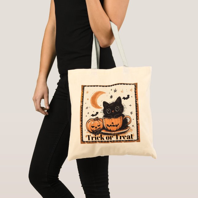 Halloween-godis för katt trick or treat tygkasse (Framsida (produkt))