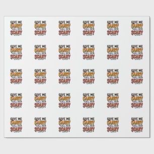 Halloween Godis Ge Mig Godis Ringa Mig Skräck_1 Presentpapper