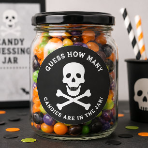 Halloween Godis Gissningsburk Dödskalle Klistermär Klistermärken