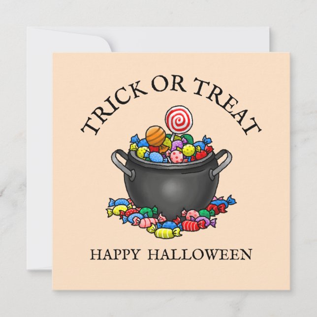 Halloween godis kittel kort (Framsida)