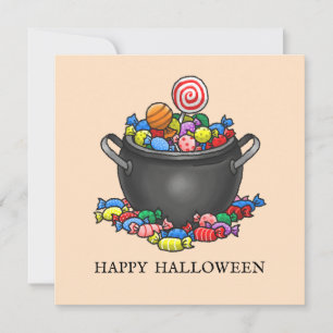 Halloween godis kittel kort