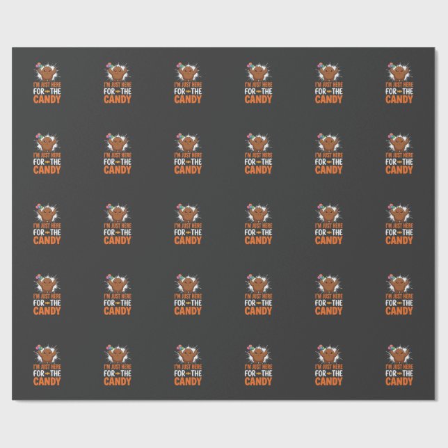 Halloween Godis Monster Citat Design Presentpapper (Platt)