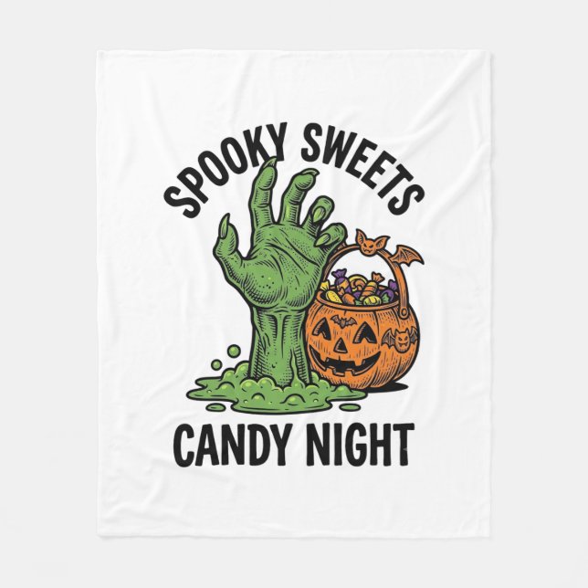 Halloween Godis Monster Vintage Skräcking Present  Fleecefilt (Framsidan)