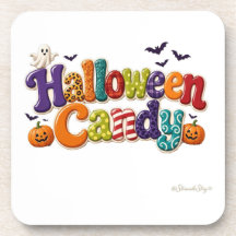 Halloween Godis Mönstrade Bubbelbokstäver