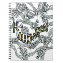 Halloween-godis och band Spiralanteckningsbok