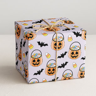Halloween-godis och fladdermöss-mönster för trick presentpapper
