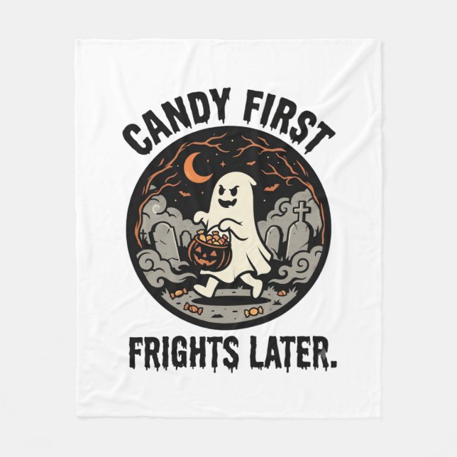 Halloween Godis Rädslor Natt Fleecefilt (Framsidan)