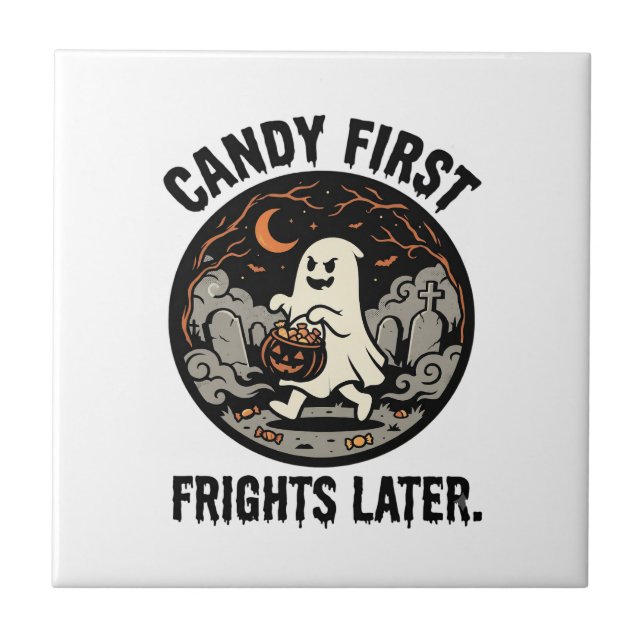 Halloween Godis Rädslor Natt Kakelplatta (Framsidan)