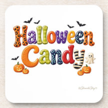 Halloween Godis Randiga Spök Bokstäver