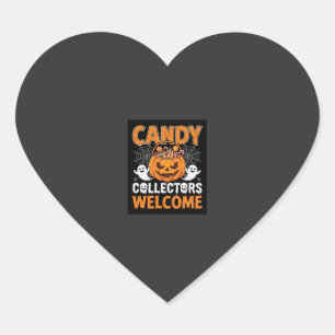 Halloween Godis Samlare Välkommen Pumpa Vektor Hjärtformat Klistermärke