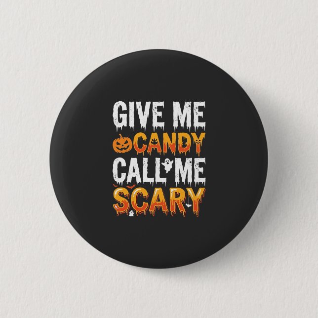 Halloween Godis Skräckinjagande Spökdesign_1 Knapp (Framsida)