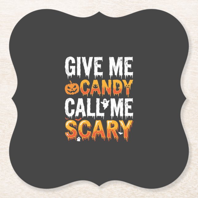 Halloween Godis Skräckinjagande Spökdesign_1 Underlägg Papper (Framsida)