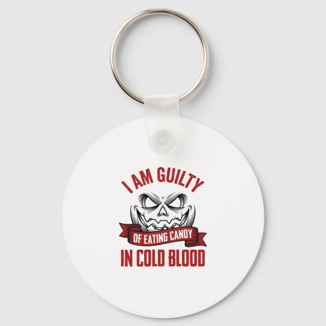 Halloween Godis Skyldig Vintage Pumpa Design_1 Nyckelring (Framsida)