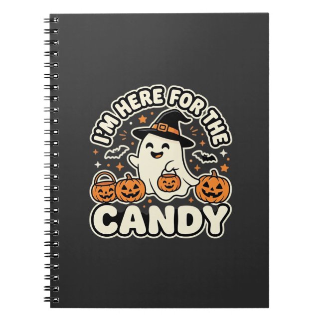 Halloween Godis Spök Pumpa Design Anteckningsbok (Framsidan)