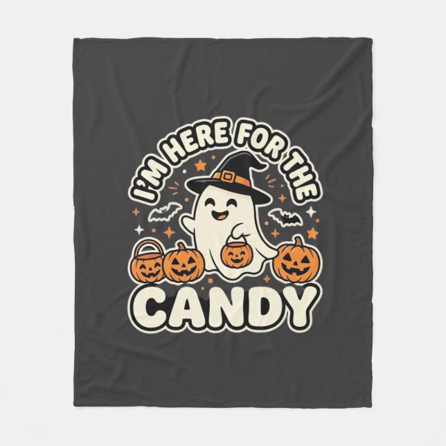Halloween Godis Spök Pumpa Design Fleecefilt (Framsidan)