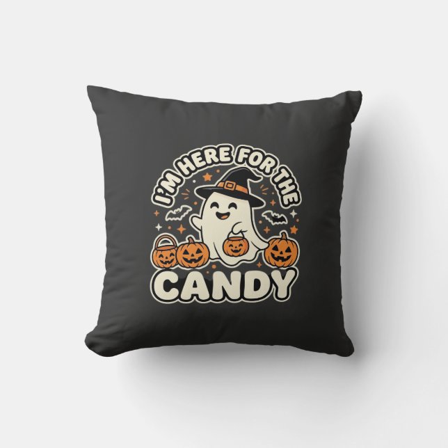 Halloween Godis Spök Pumpa Design Kudde (Framsida)