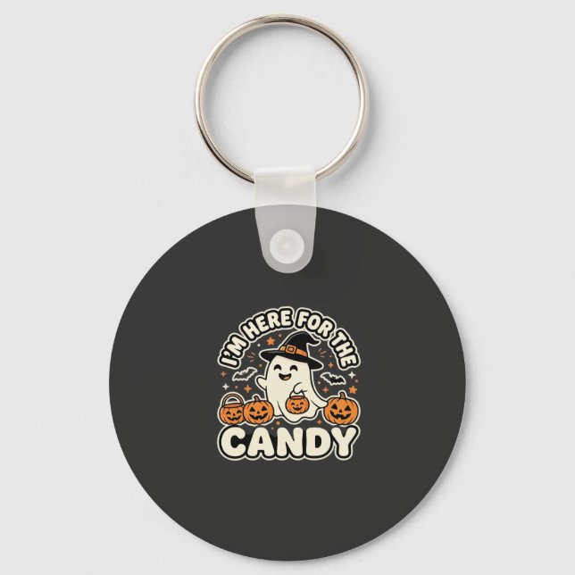 Halloween Godis Spök Pumpa Design Nyckelring (Framsida)