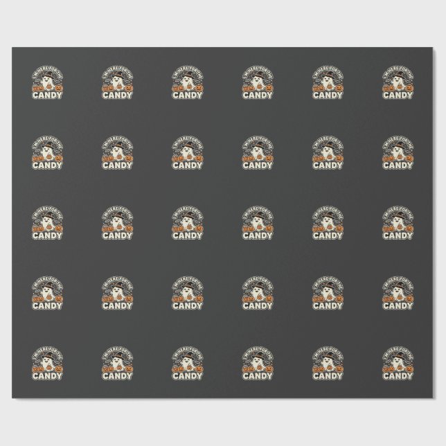 Halloween Godis Spök Pumpa Design Presentpapper (Platt)