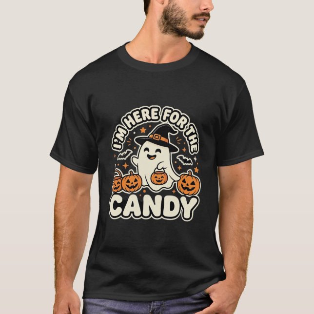 Halloween Godis Spök Pumpa Design T Shirt (Framsida)