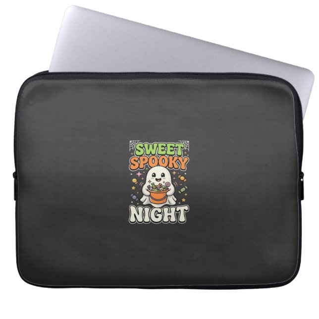 Halloween Godis Spökande Natt Laptop Fodral (Framsidan)