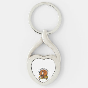 Halloween Godis Spöke Vintage Vektor Design_1 Twisted Heart Silverfärgad Nyckelring