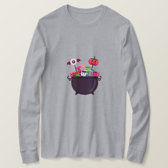 Halloween-godis & Spöklik Blandning Av Sötsaker T Shirt (Design framsida)
