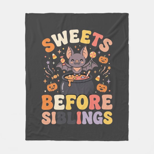Halloween Godis Syskonbyte Fleecefilt (Framsidan)