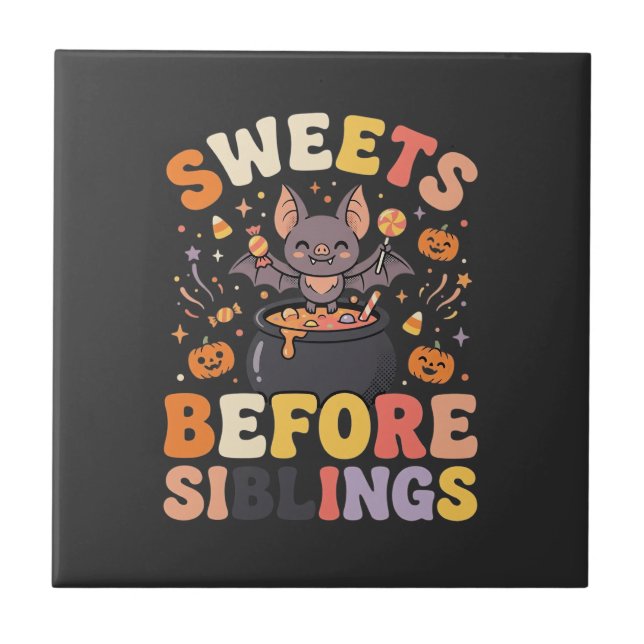 Halloween Godis Syskonbyte Kakelplatta (Framsidan)