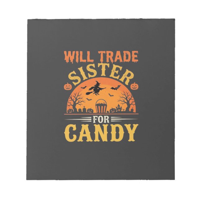 Halloween Godis Systerbyte Design_1 Anteckningsblock (Framsida)