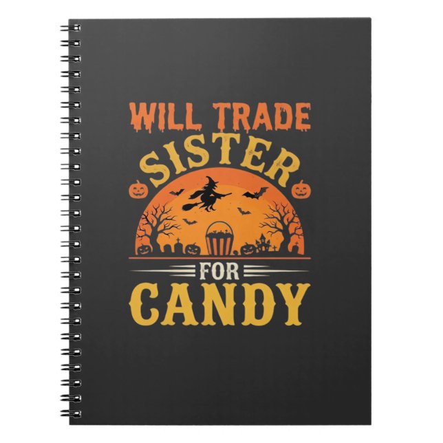 Halloween Godis Systerbyte Design_1 Anteckningsbok (Framsidan)
