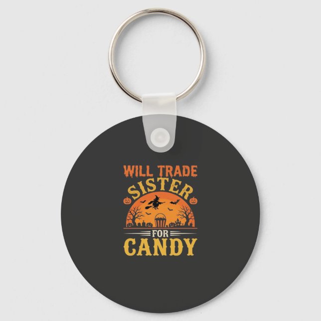 Halloween Godis Systerbyte Design_1 Nyckelring (Framsida)
