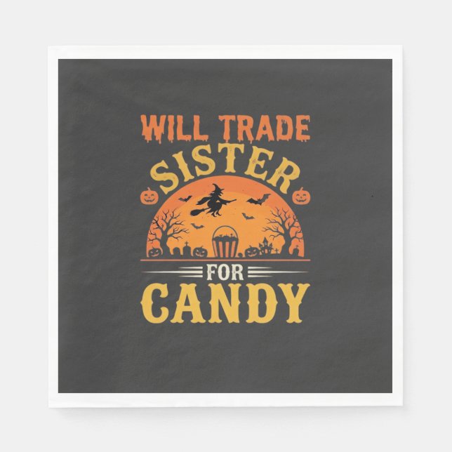 Halloween Godis Systerbyte Design_1 Pappersservett (Framsidan)