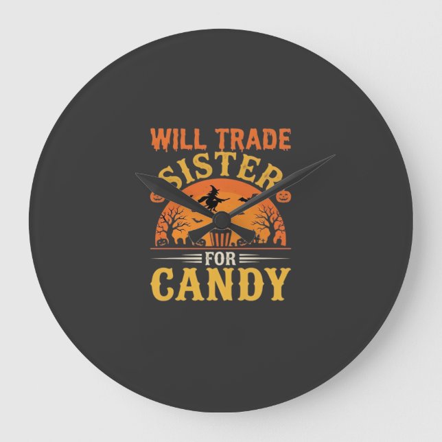 Halloween Godis Systerbytesdesign_1 Stor Klocka (Framsida)