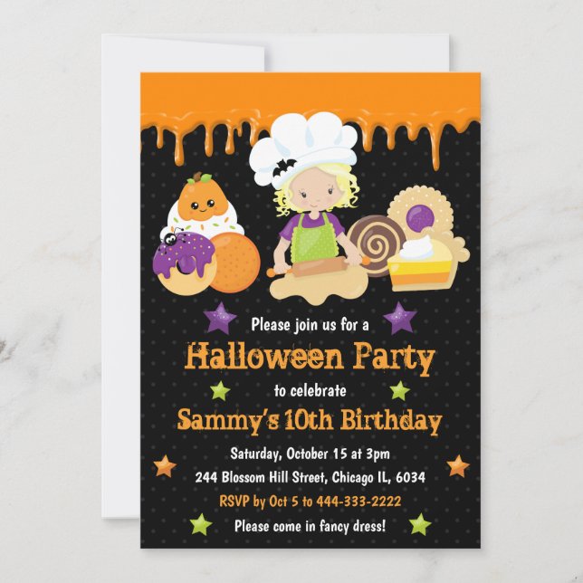 Halloween-godisar Bakning Födelsedagsfest Inbjudningar (Framsida)