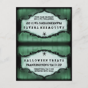 Halloween Godsaker Mat Tältkort - Grön Vykort