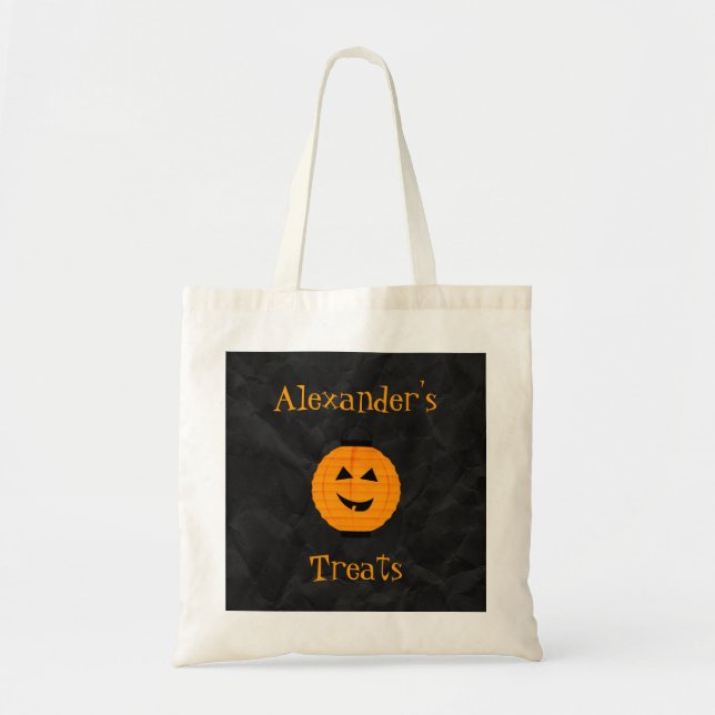 Halloween-godsaker med orange pumpa tygkasse (Framsidan)