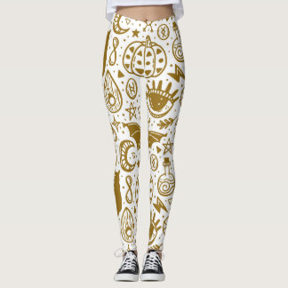 Halloween golden bläck, sömlös silhuette mönster. leggings