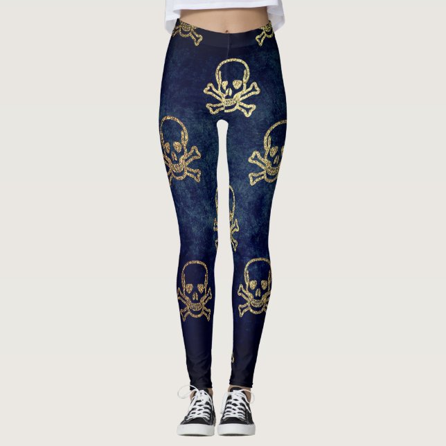 Halloween Golden Döskallars Leggings (Framsida)
