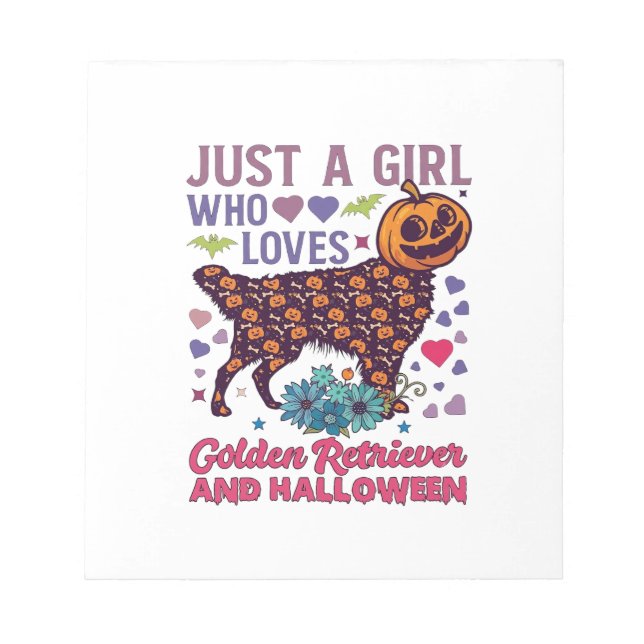 Halloween Golden Retriever_1 Anteckningsblock (Framsida)