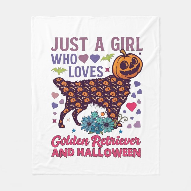 Halloween Golden Retriever_1 Fleecefilt (Framsidan)
