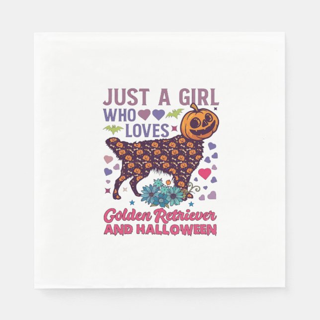 Halloween Golden Retriever_1 Pappersservett (Framsidan)