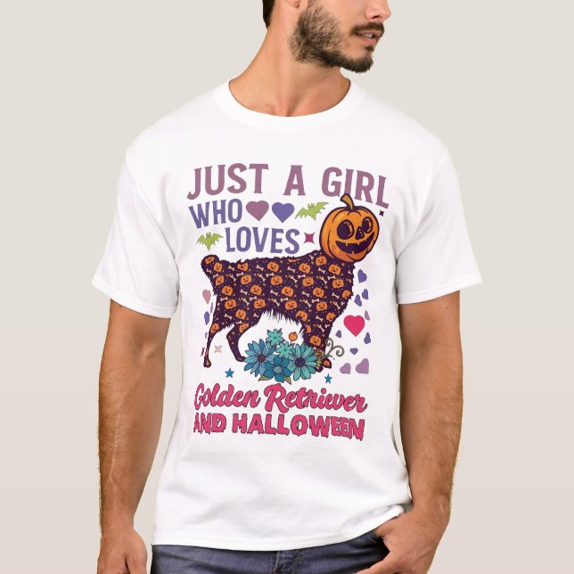 Halloween Golden Retriever_1 T Shirt (Framsida)