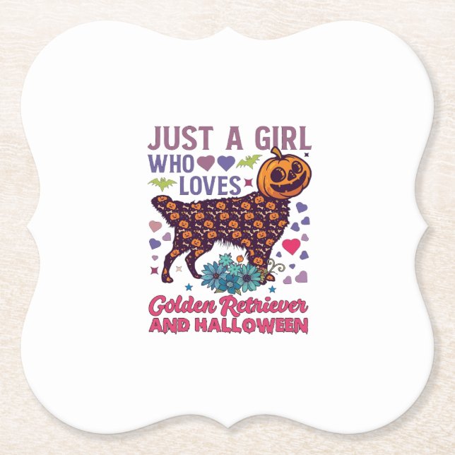 Halloween Golden Retriever_1 Underlägg Papper (Framsida)
