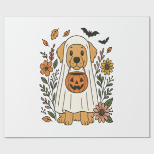 Halloween Golden Retriever Blommor Presentpapper